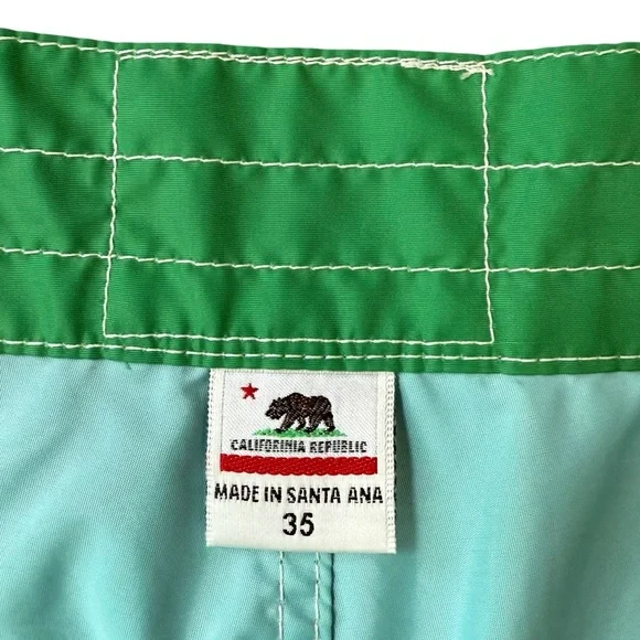 Birdwell Beach Britches Swimming Board Shorts Green Apple Size 35 - Picture 8 of 9
